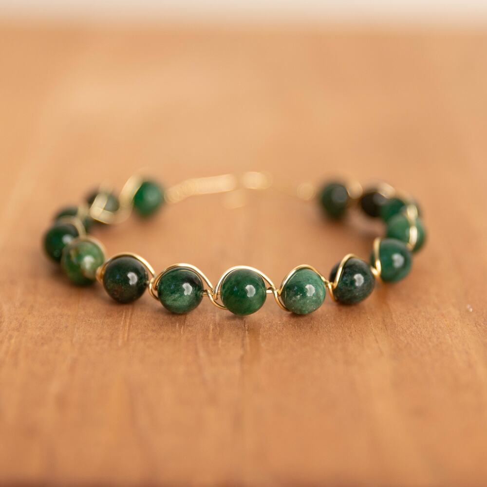 Fushite wire wrapped Bracelet w/Hook Closure -6.5 inch